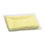 Csomagolt sárga szemüvegtisztító kendő