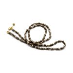 Szemüvegtartó lánc gyöngyből, sötétbarna arany, tasakban, 1 db