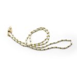 Szemüvegtartó lánc gyöngyből, fehér, arany, tasakban, 1 db